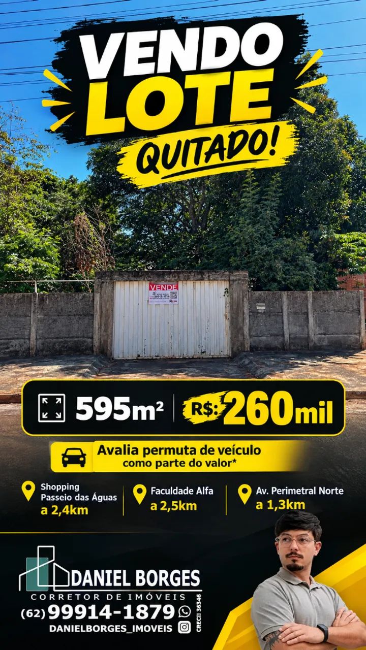Lote 595m² Próx ao Passeio das Águas Shopping - Foto 2