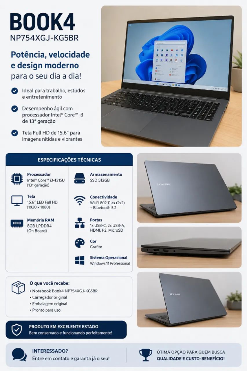 Notebook Samsung Galaxy Book4