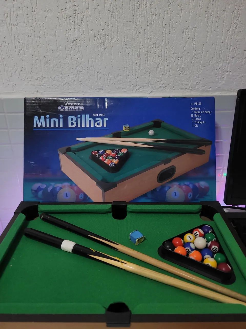 Mini Mesa Bilhar Sinuca Completa Mesa De Snooker Tecido Verde