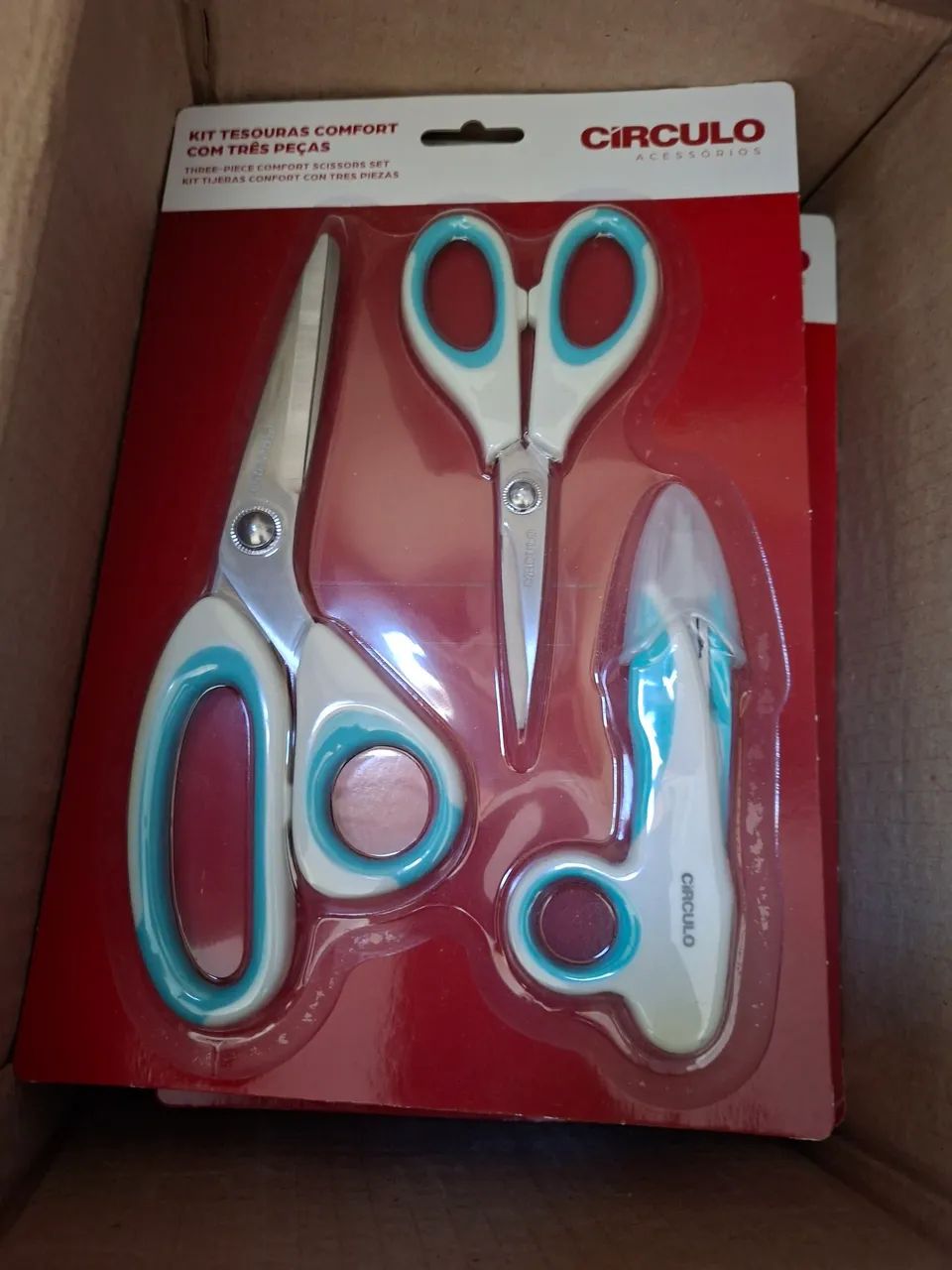 Kit 3 Tesouras Comfort Círculo 