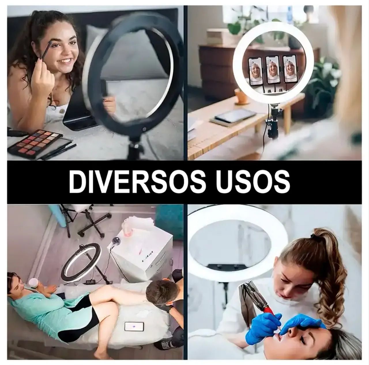 Kit 2 Right Light Led PROFISSIONAL controle Bluetooth- luz 3 tons de branco Nicole - Foto 3