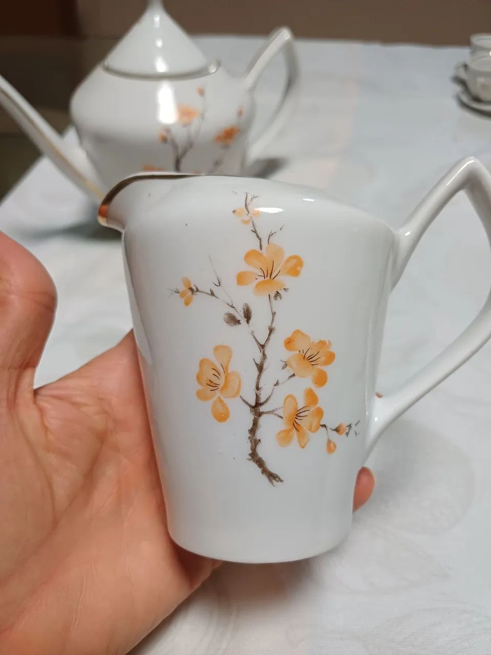 Bule e Leiteira em porcelana Pozzani. Lote com 2 peças. Antiguidade.  - Foto 5