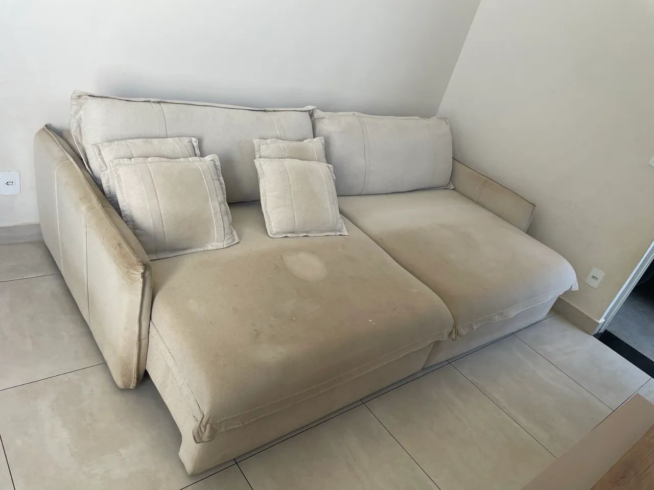 Sofá de linho alto padrão 