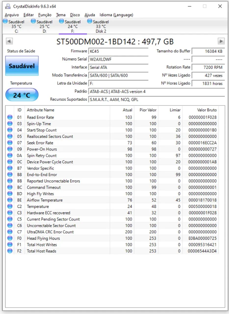 HD Seagate Barracuda 500GB SATA3 Testado e Saudável - Foto 2
