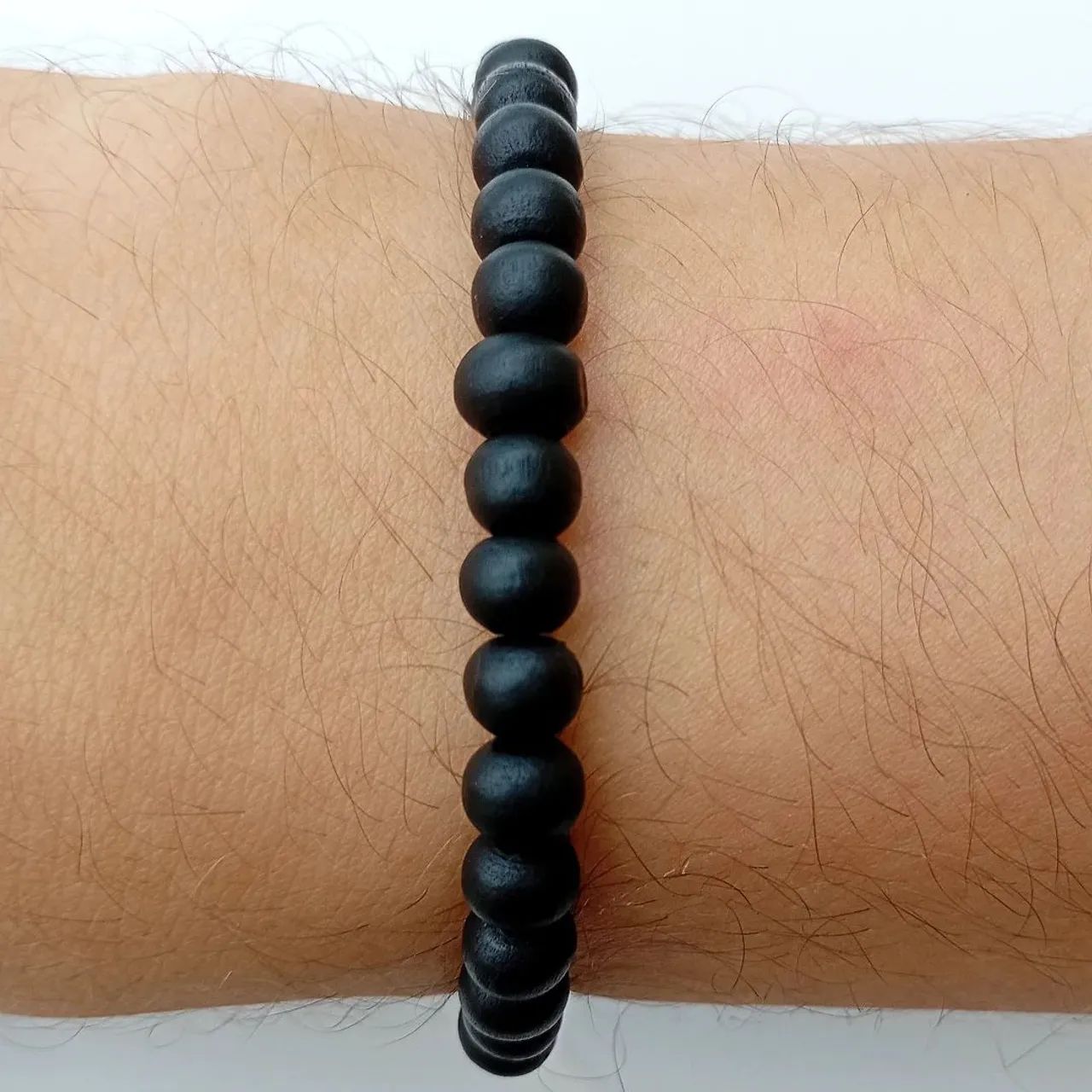 Pulseiras Masculinas Macramê e Miçangas Pretas - Foto 3