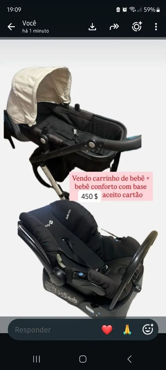 Carrinho com bebê conforto 