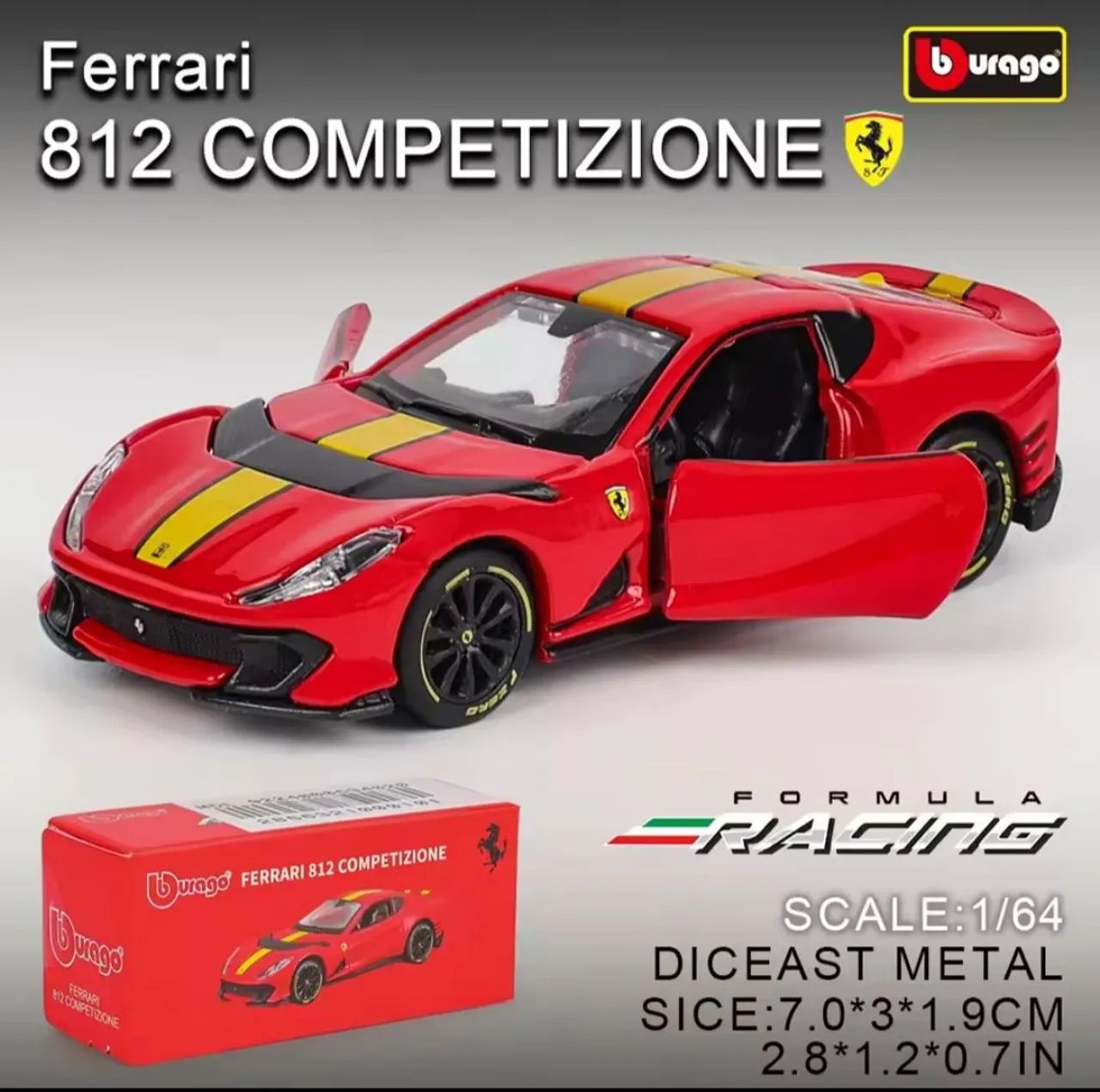 Carro miniatura colecionável burago, ferrari