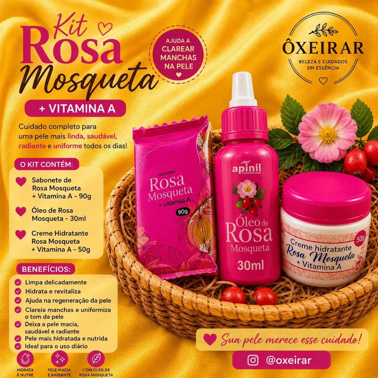 Kit rosa mosqueta limpeza de pele - Foto 3