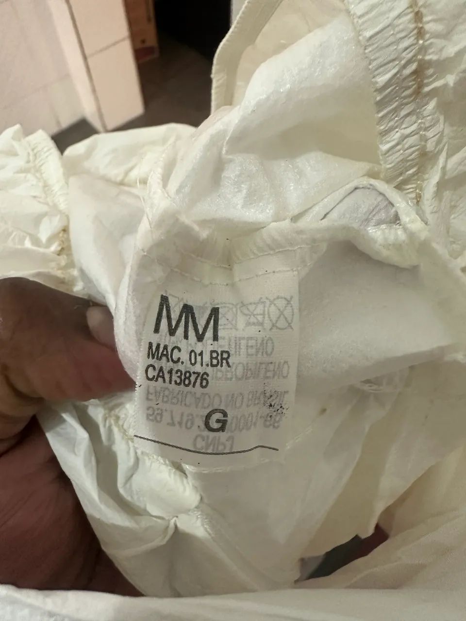Macacões De  Pintura Proteção Química Branco  - Foto 2