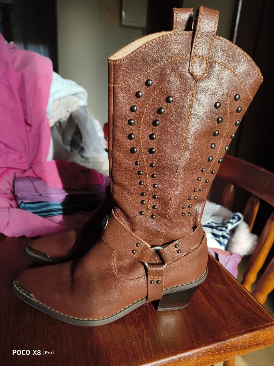 Bota tm 35 lança perfume couro legítimo nova - Foto 5