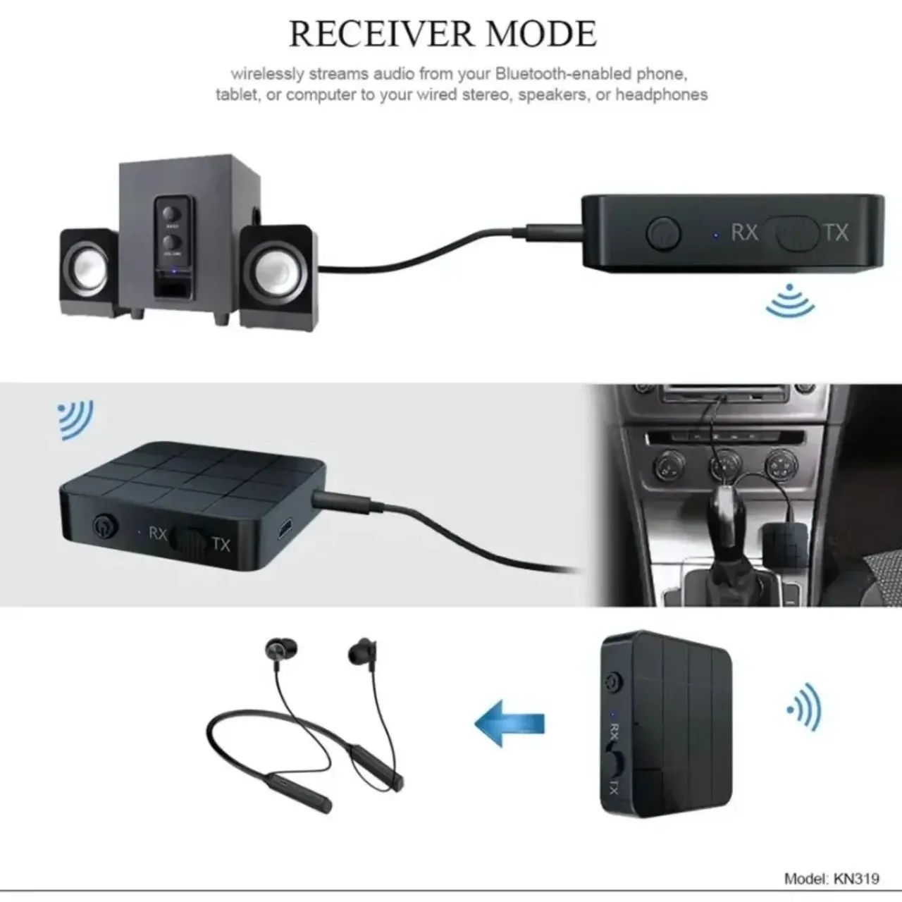 Transmissor e receptor de áudio Bluetooth RX TX  - Foto 3