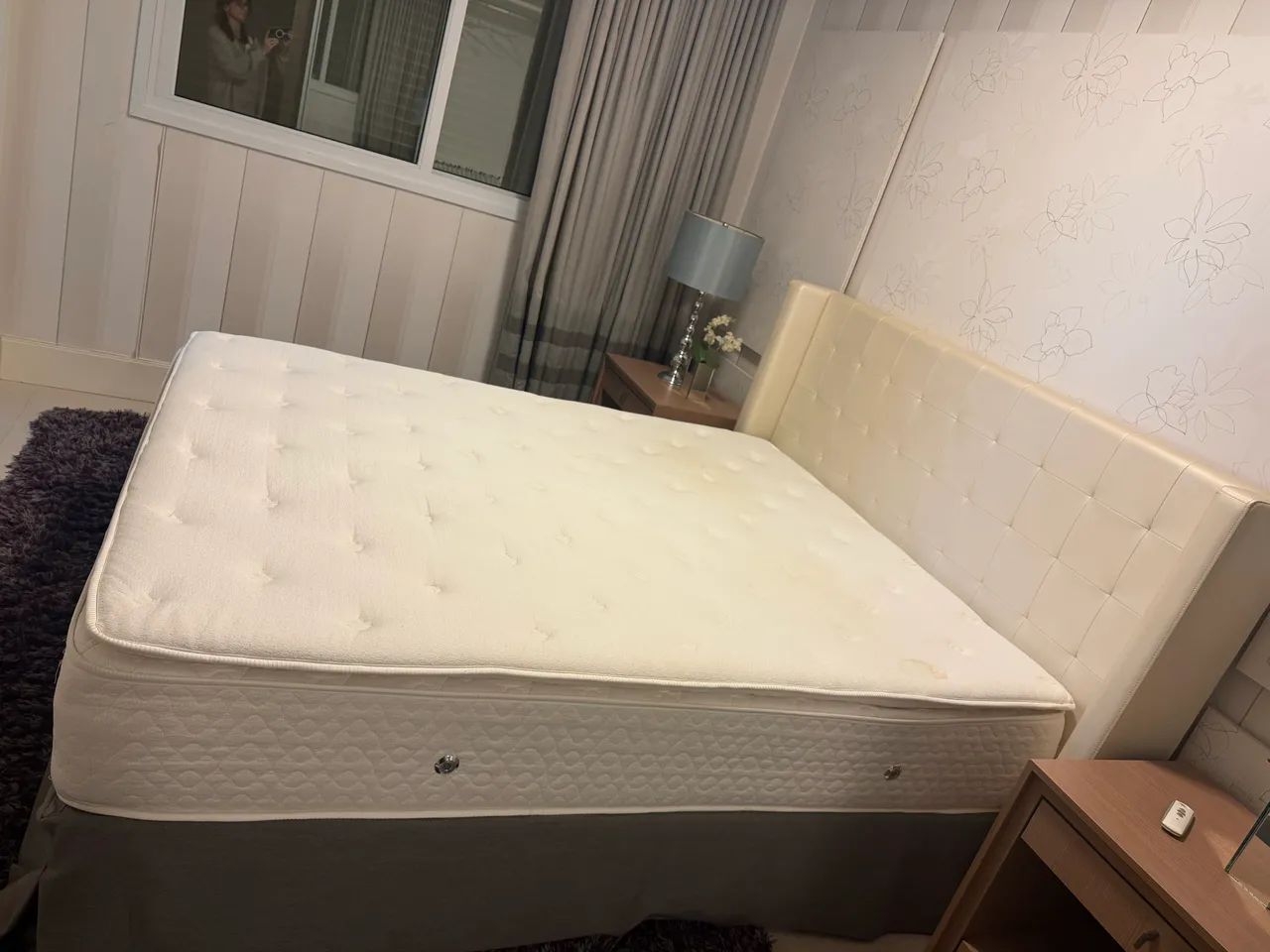 Cama box casal cabeceira em courino - Foto 3