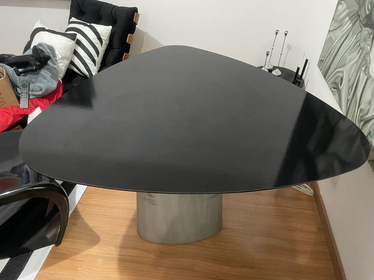Mesa laca preta com base cimento queimado  - Foto 2