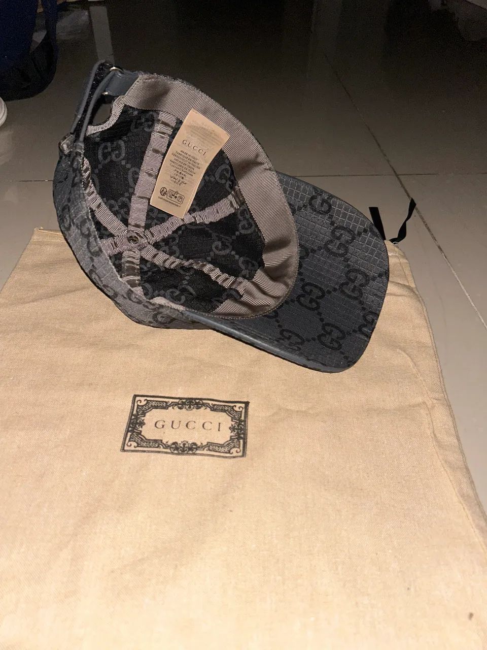 boné gucci ripstop cinza - Foto 4