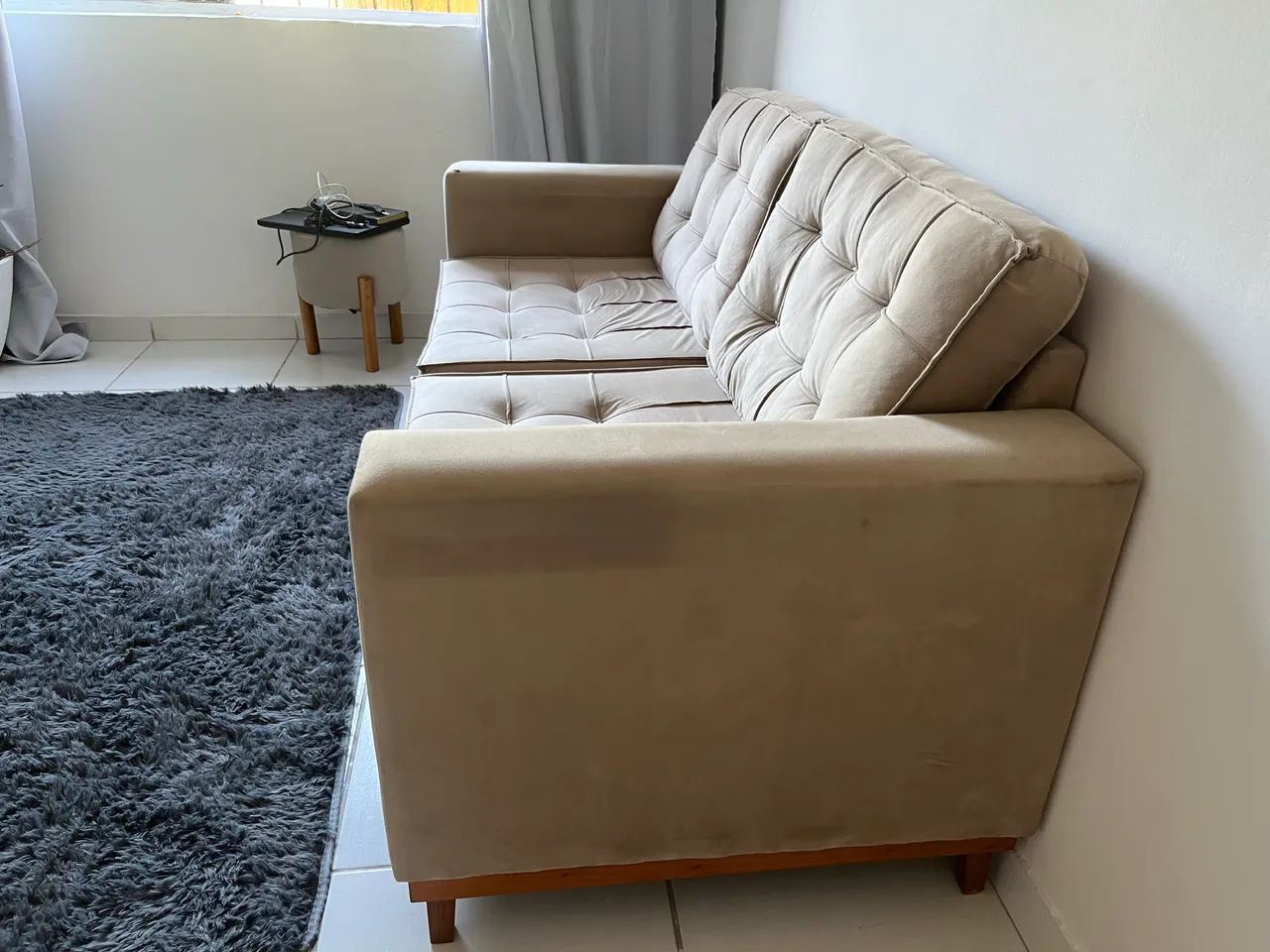 SOFA NILO VELUDO DELUXE BEGE - Foto 2