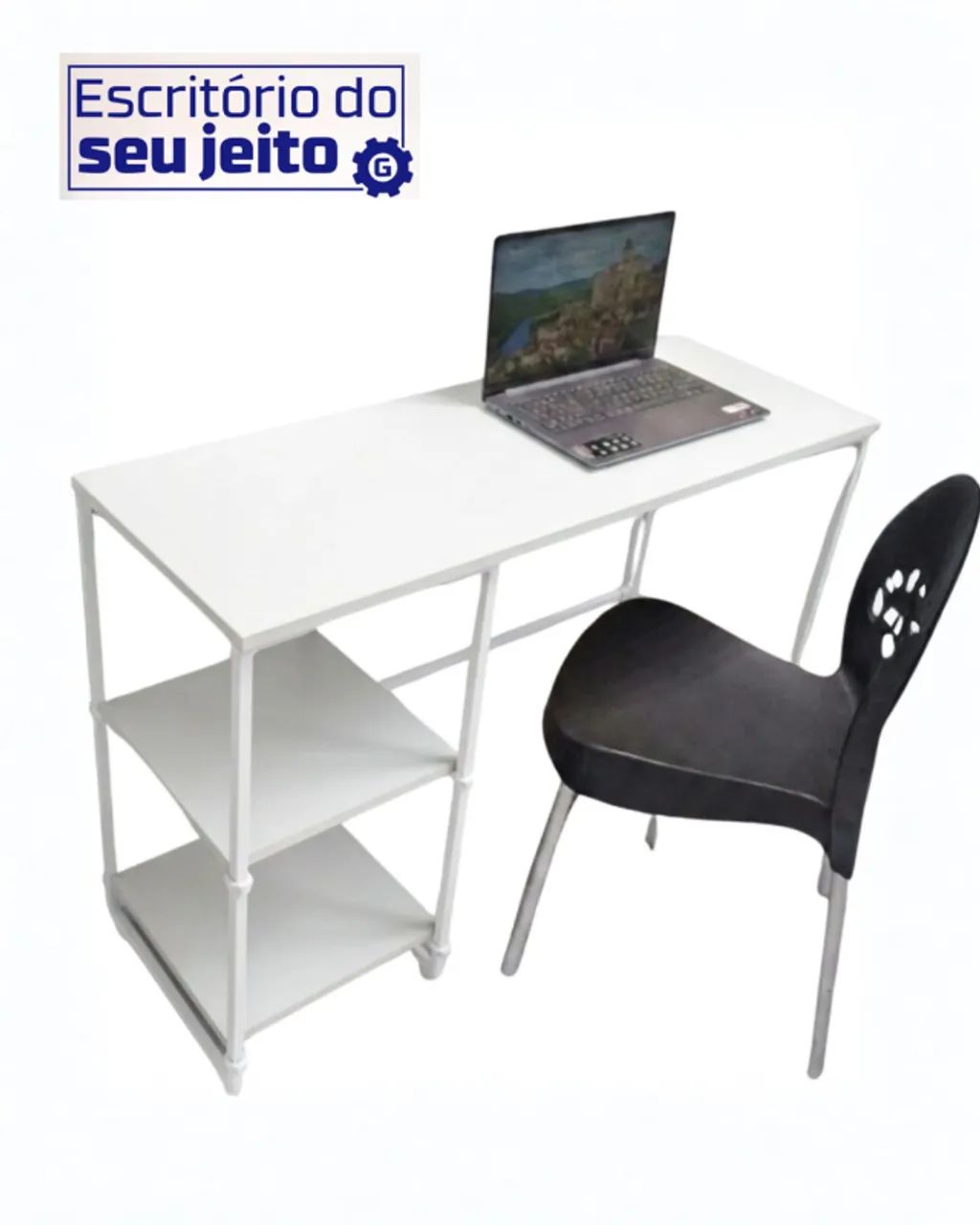 Mesa de Estudo 1,1m NOVA Multiuso Industrial para Computador Escritório Notebook birô game - Foto 3