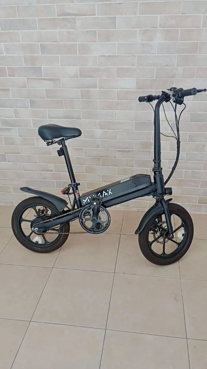 Bicicleta Elétrica Mymax Myway 4.0 Dobrável 16 Aro 25km/h Bateria 7.5Ah Preta