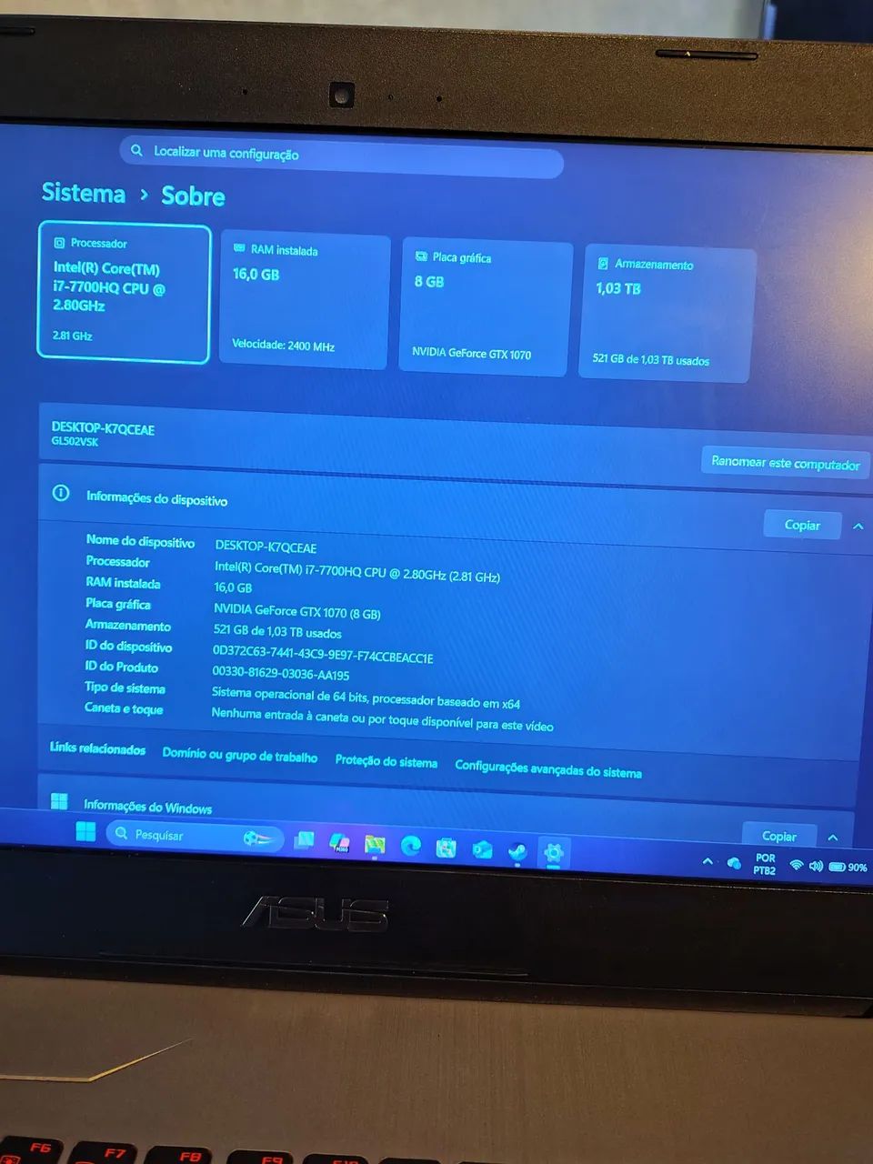 Notebook Gamer Asus Rog Strix GL502V - Foto 5