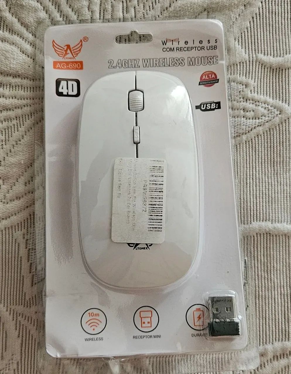 Teclado+Mouse= Teclado Bright Preto USB e Mouse sem fio branco - Foto 4