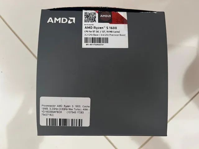 Processador AMD Ryzen 5 1600 - 6c/12t (Sem cooler)