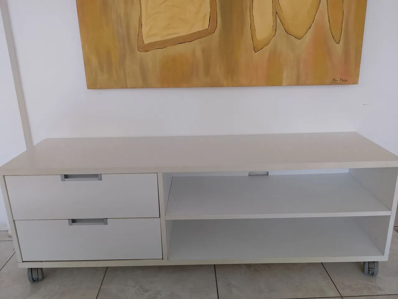 RACK COM DUAS GAVETAS MDF