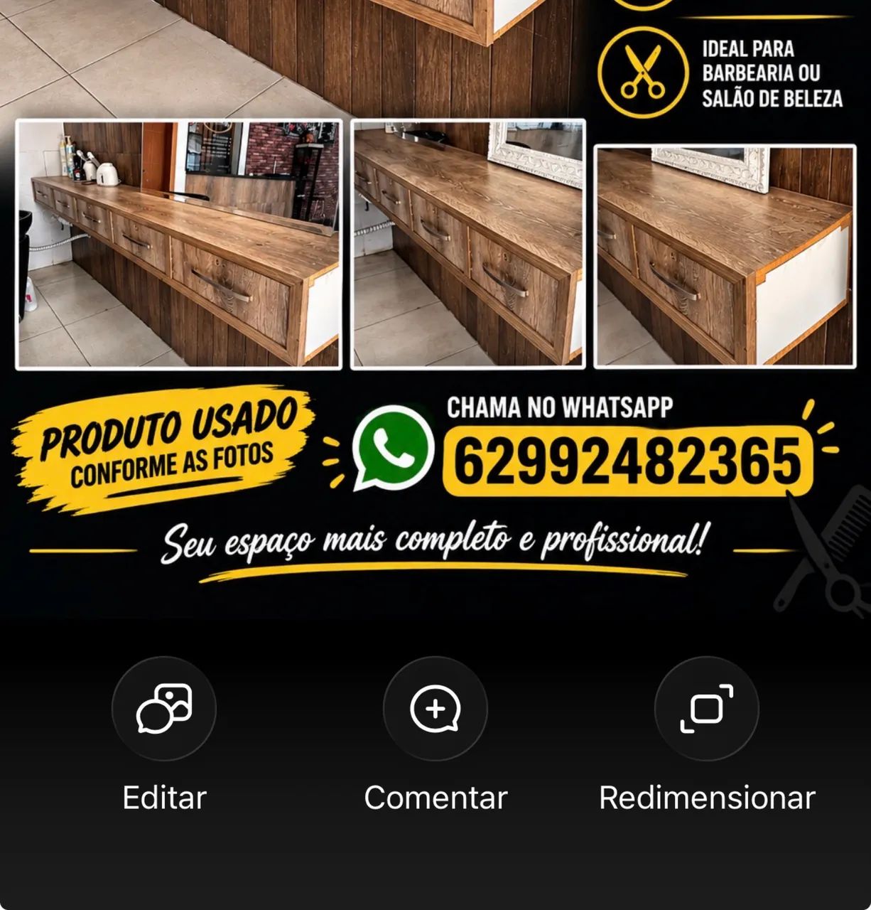 Vendo esses espelhos e a bancada para barbearia *  - Foto 2
