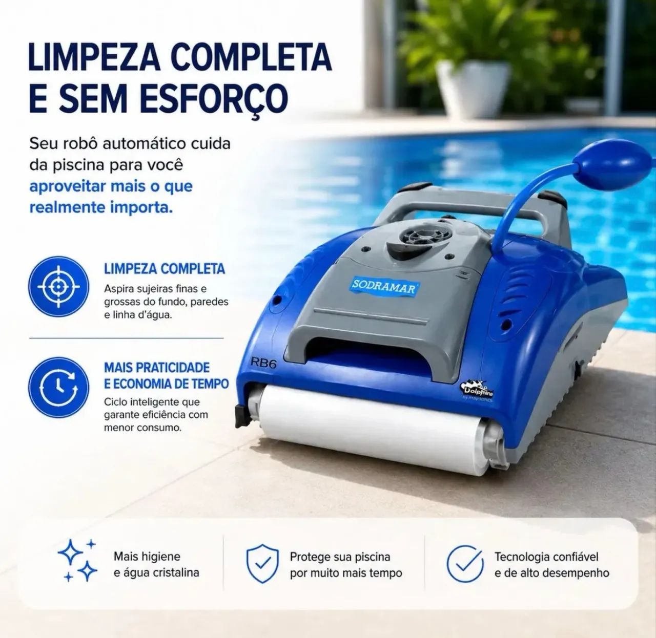 ROBÔ LIMPAR PISCINA - DOLPHIN RB6 - Foto 5