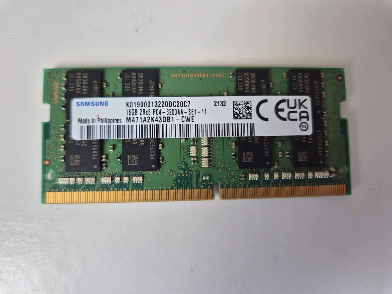 Memória RAM Samsung 16 GB DDR4 Notebook