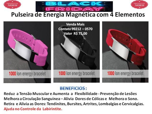 Pulseira Magnética Aço Inox 4x1 Equilíbrio e Força - Foto 3