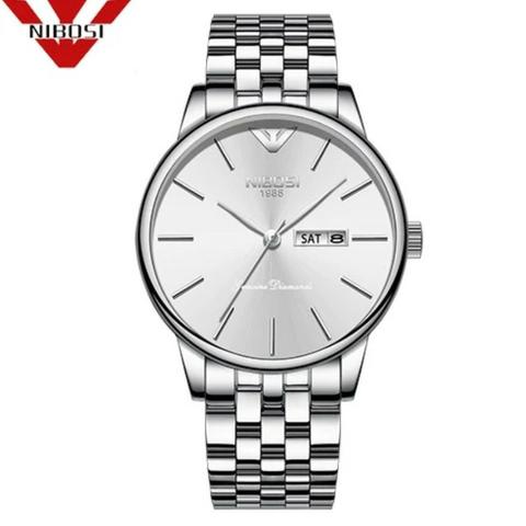 Relógio Masculino Genuine Prateado Nibosi® - Original