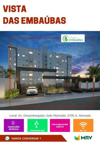 Lançamento MRV Embaubas Planalto 41m² 1Qto 1 vaga R$ 184.300,00