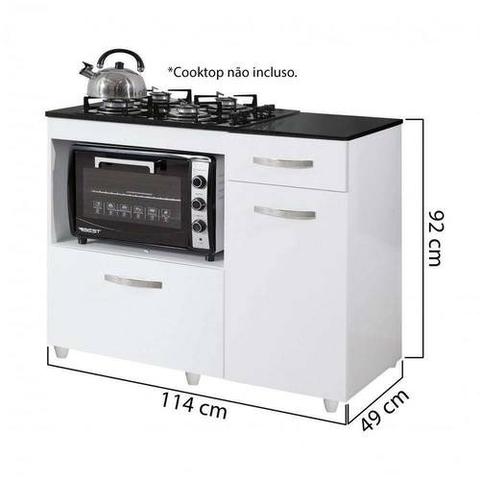 Balcão de Cozinha para Cooktop 2 Portas Violeta Kaiki Móveis Branco - Foto 2