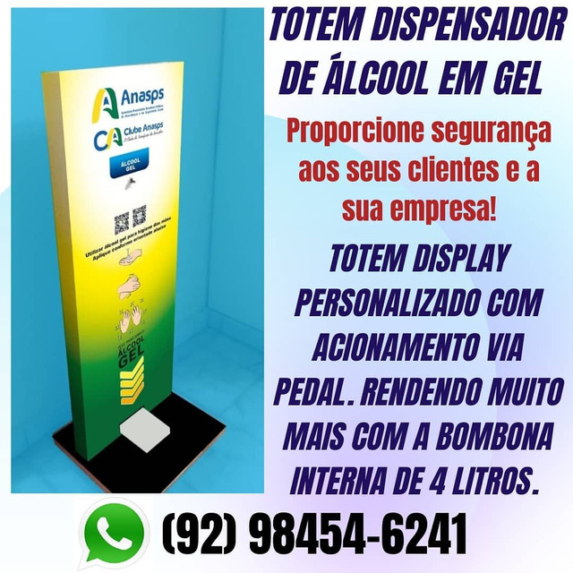 Totem dispenser para álcool em gel (padrão) - Foto 3