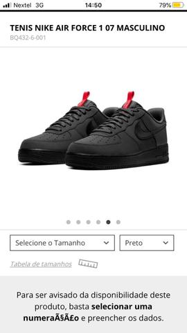 nike air force preto fosco