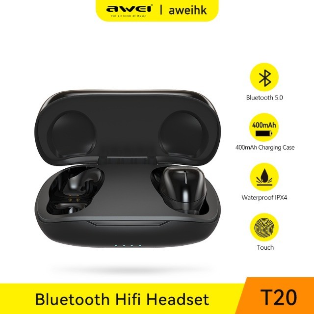 Fone De Ouvido Awei T28 Bluetooth Sem Fio Sports Earbuds - Foto 4