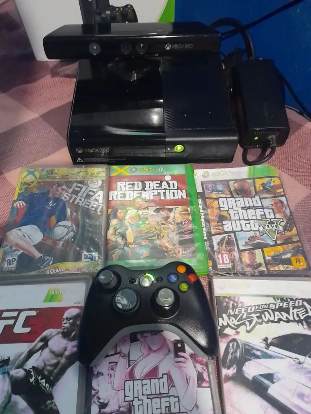 Xbox 360 + 1 controle original sem fio + jogos