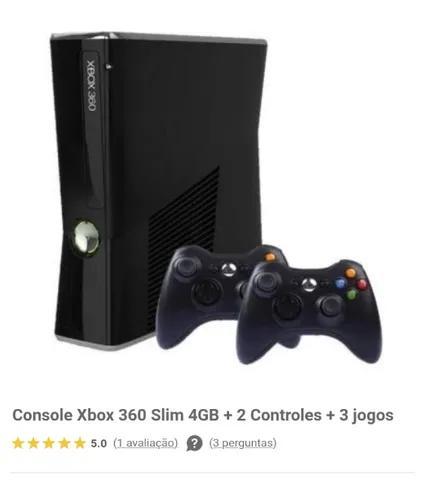 Xbox 360 Desbloqueado 2 Controles + 10 Jogos - Escorrega o Preço