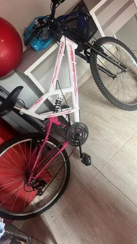 Bicicleta mormaii fullsion aro 26 branco rosa - mormaiishop - mobile