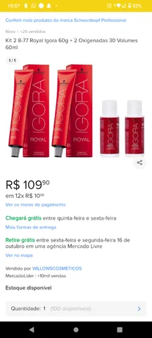 Kit Tinta Para Cabelo Ruivo Igora Royal 8.77 Louro Claro