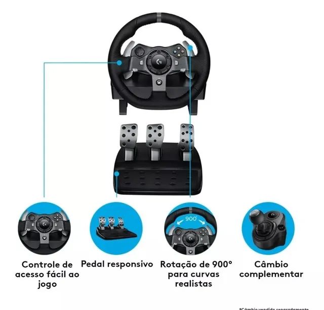 Volante Logitech G923 (PC e Playtation) - Videogames - Jardim