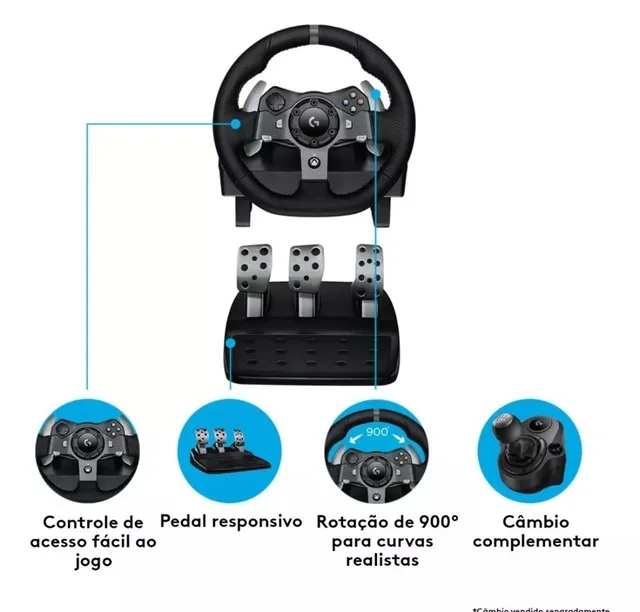 Volante Logitech G29 + Câmbio Manual + Suporte, Acessório p/ Videogame  Logitech Usado 67560125