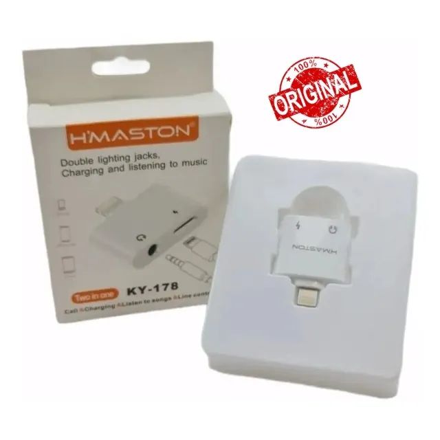 Adaptador Duplo Para Fone Iphone Ipad Ipod H Maston Ky-178 - Foto 2