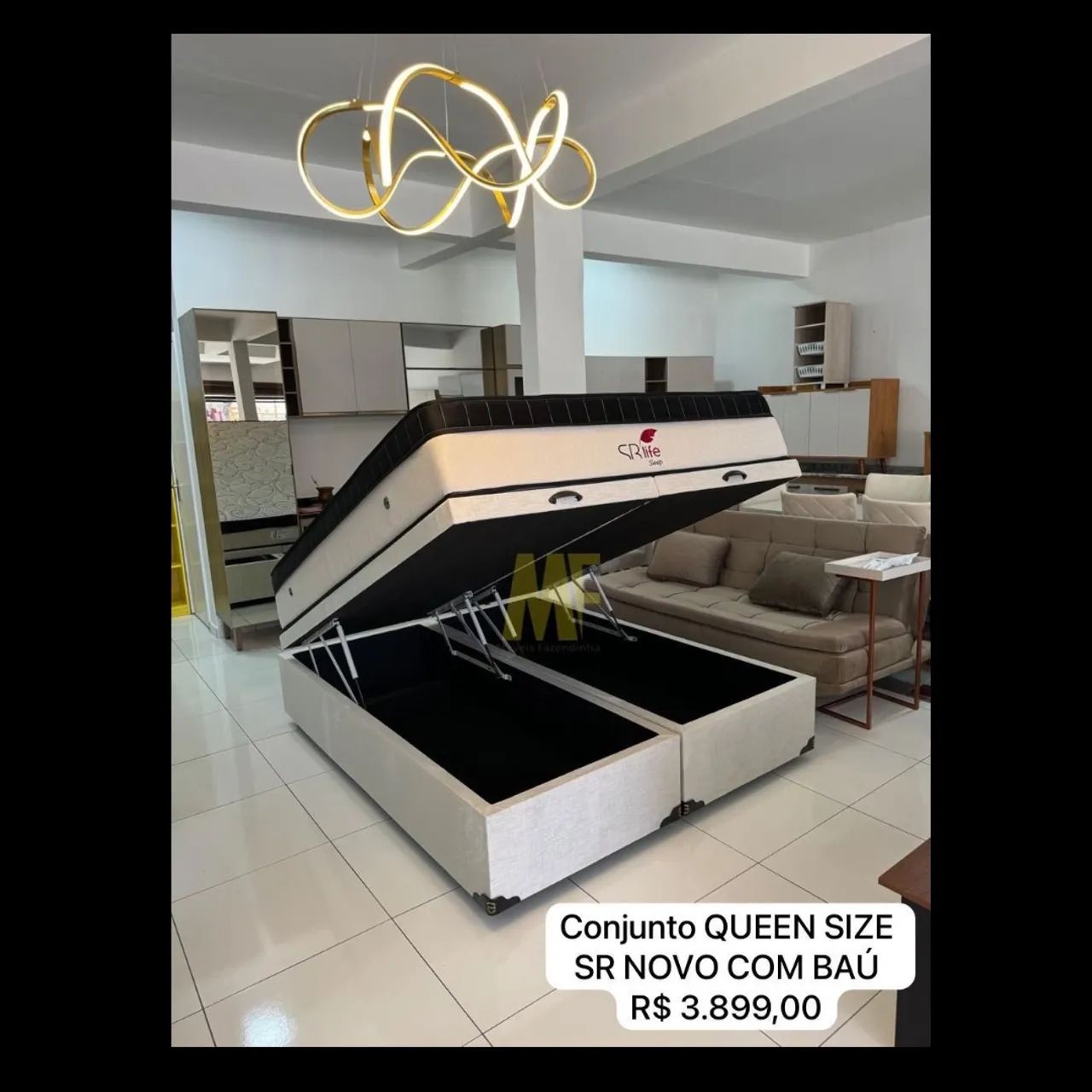 Cama Box Queen Size Nova com Base Baú 