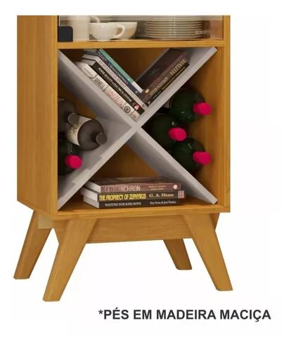 Cristaleira 1Porta Vidro C/Adega Pés Retrô. São Produtos Novos Direto da Fábrica. - Foto 4