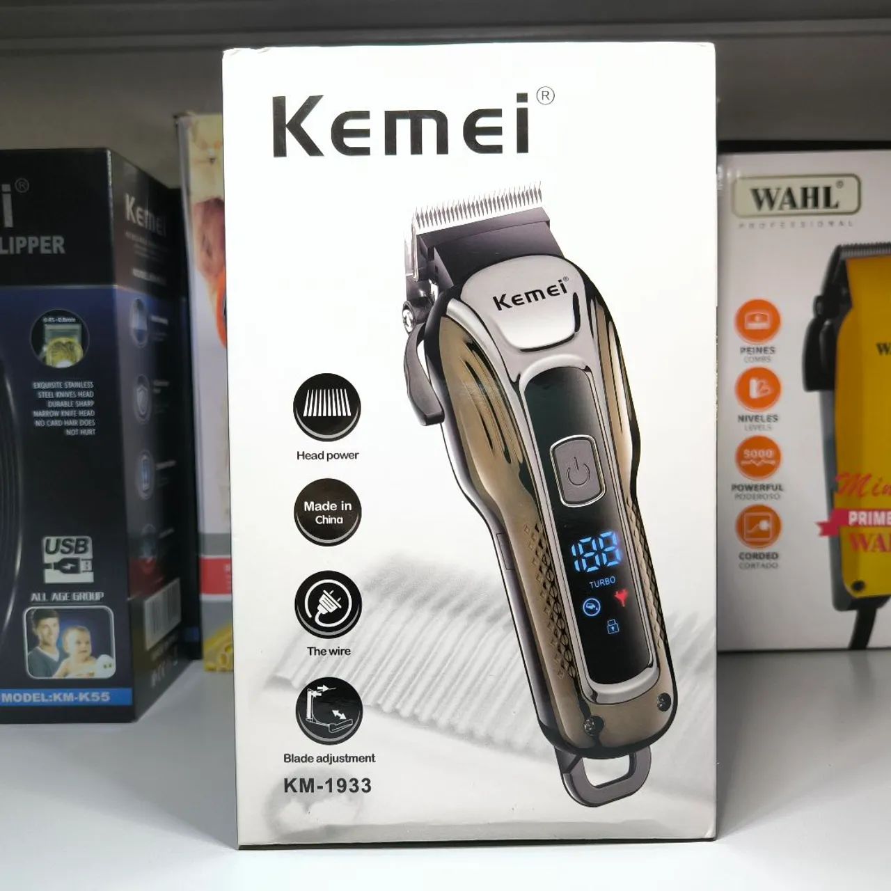 Máquina para cortar cabelo kemei sem fio 