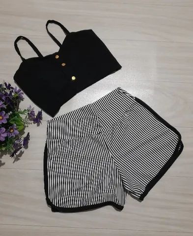 Cropped de alcinha preto.<br> - Foto 2