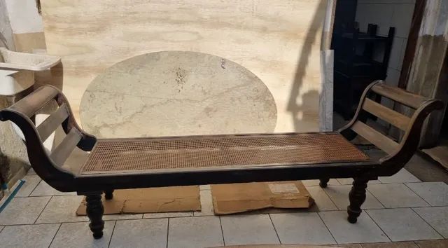 Sof á Marquesa Século Xix Em Jacarandá Com Palha Indiana  - Foto 2