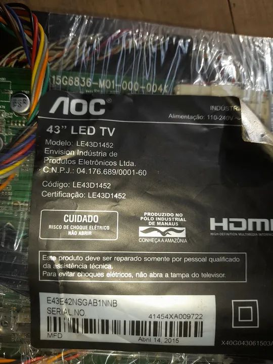 Placas completas para tv AOC 43D1452 - Foto 4