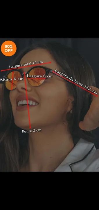 Óculos de sol proteção UV400 marca pimenta rosa - Foto 2