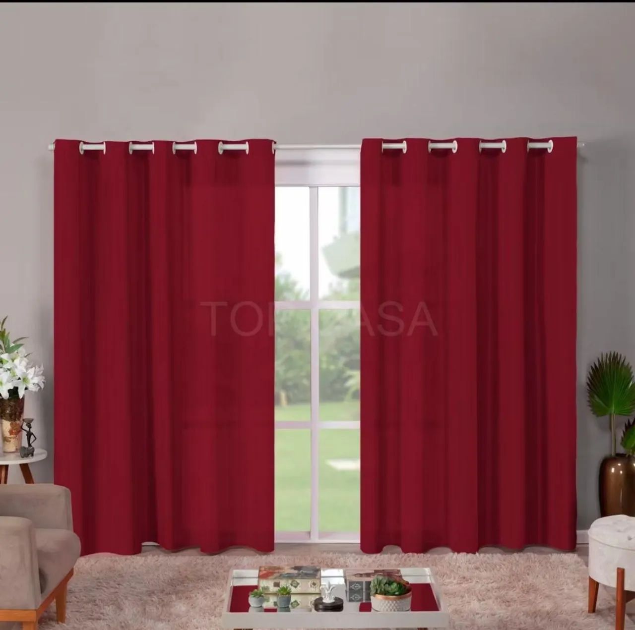 Cortina para sala com ilhós tamanho: 3,00X2,80m - Foto 6